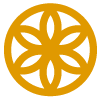 Icono de mandala en naranja